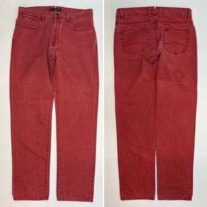 Patrick James Reserve 33x32 Pima Cotton Chino Coral Red Straight Trouser Pants
